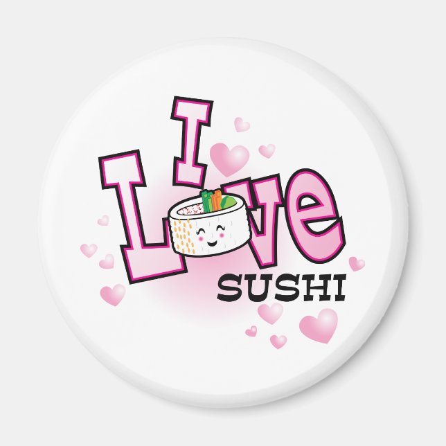 Aimant J'aime les sushis (Devant)