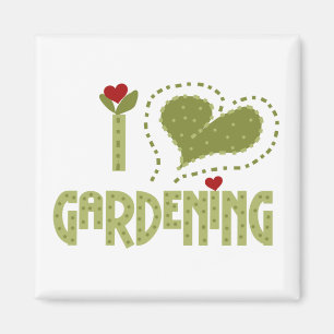 Aimant J'aime les T-shirts et les cadeaux de jardinage