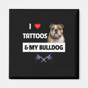 Aimant J'Aime Les Tatouages Et Mon Chien De Chien À Chien