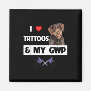 Aimant J'Aime Les Tatouages Et Mon Gwp À poils durs Allem