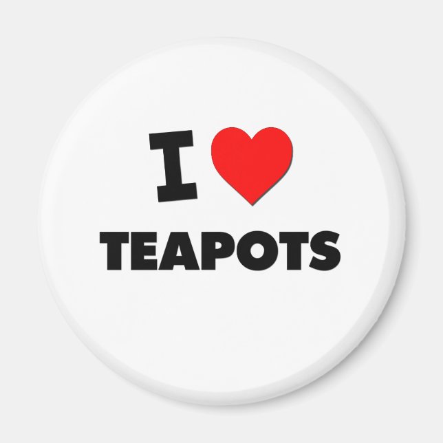 Aimant J'aime les théières (Devant)