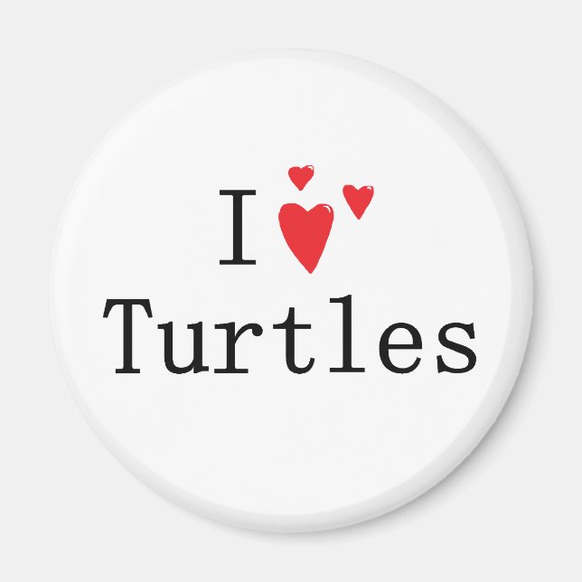 Aimant J'Aime Les Tortues (Devant)