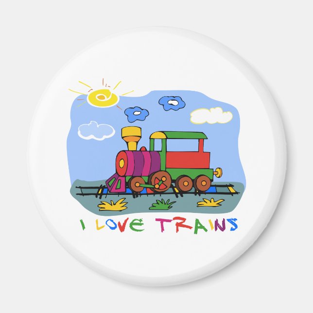 Aimant J'aime les trains (Devant)