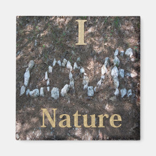 Aimant J'aime les vêtements et les cadeaux de la nature