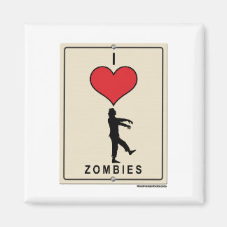 Aimant J'aime les zombies