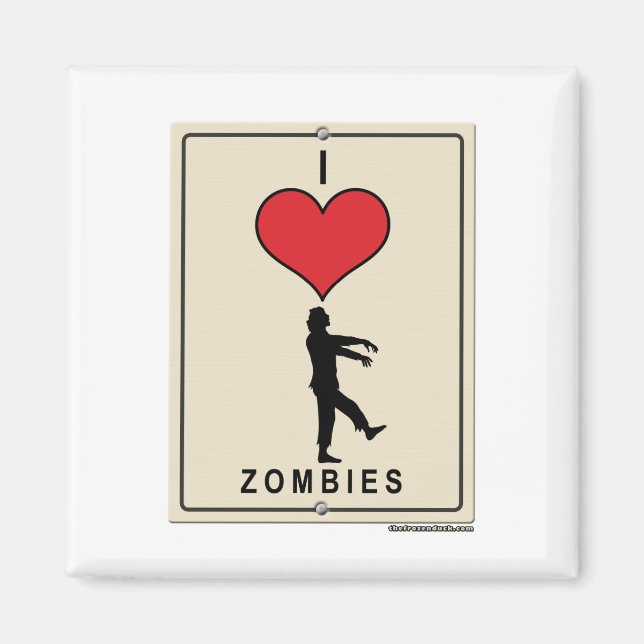 Aimant J'aime les zombies (Devant)