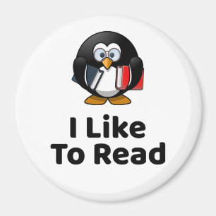 Aimant J'Aime Lire Penguin Lecture Drôle