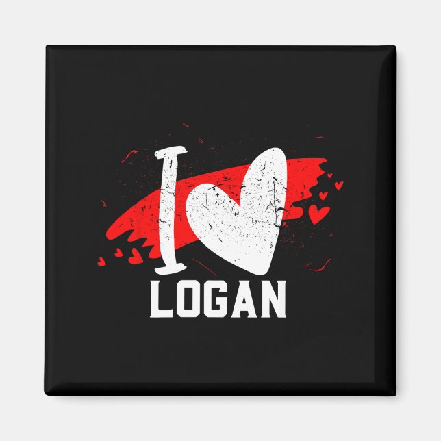 Aimant J'aime Logan J'adore Logan  (Devant)