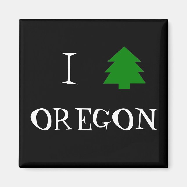 Aimant J'aime l'Oregon (Devant)