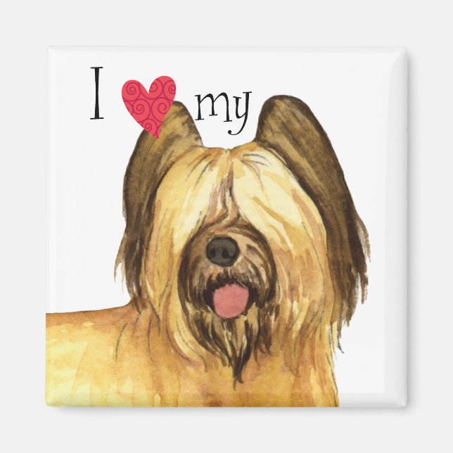 Aimant J'aime ma Briard (Devant)