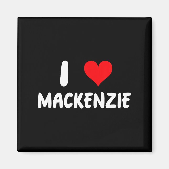Aimant J'aime Mackenzie - Cœur - Nom  (Devant)