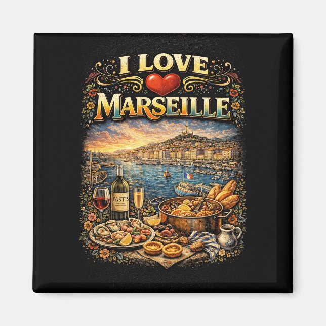 Aimant J'aime Marseille (Devant)