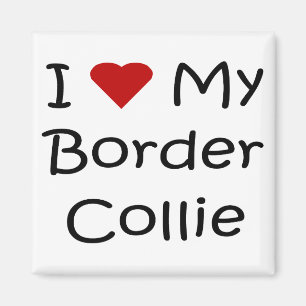 Aimant J'aime mes cadeaux d'amoureux des chiens de border