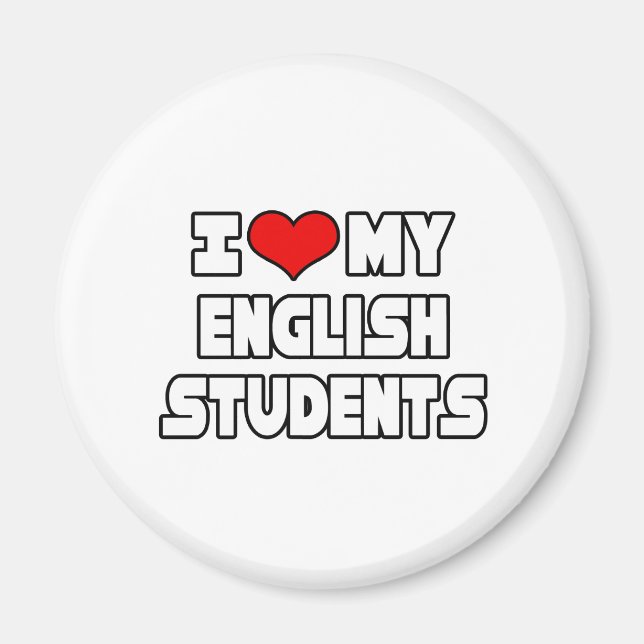 Aimant J'aime mes étudiants en anglais (Devant)