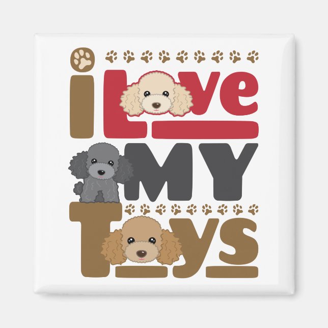 Aimant J'Aime Mes Jouets Jouet Poodle (Devant)