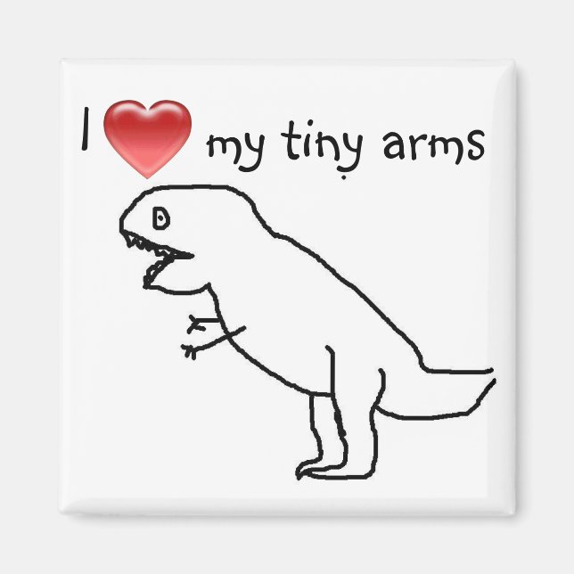Aimant J'aime mes petits bras/T-REX (Devant)