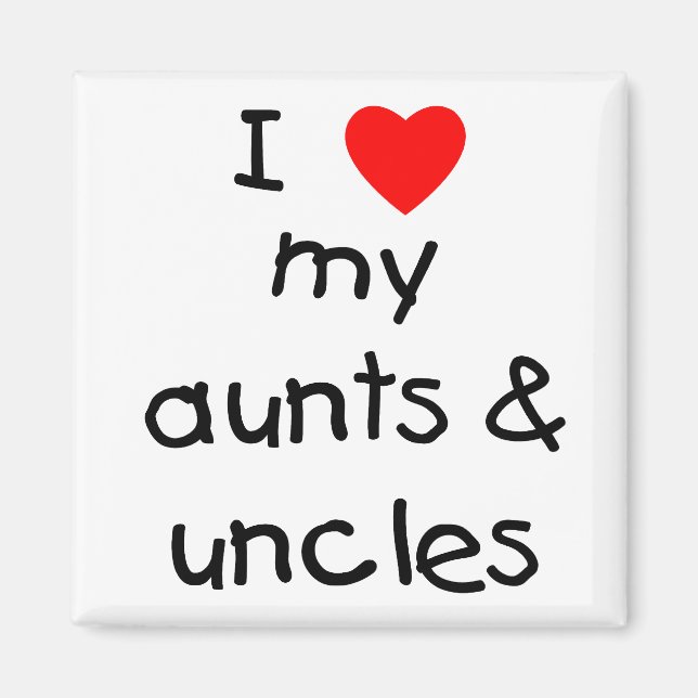 Aimant J'Aime Mes Tantes Et Oncles (Devant)