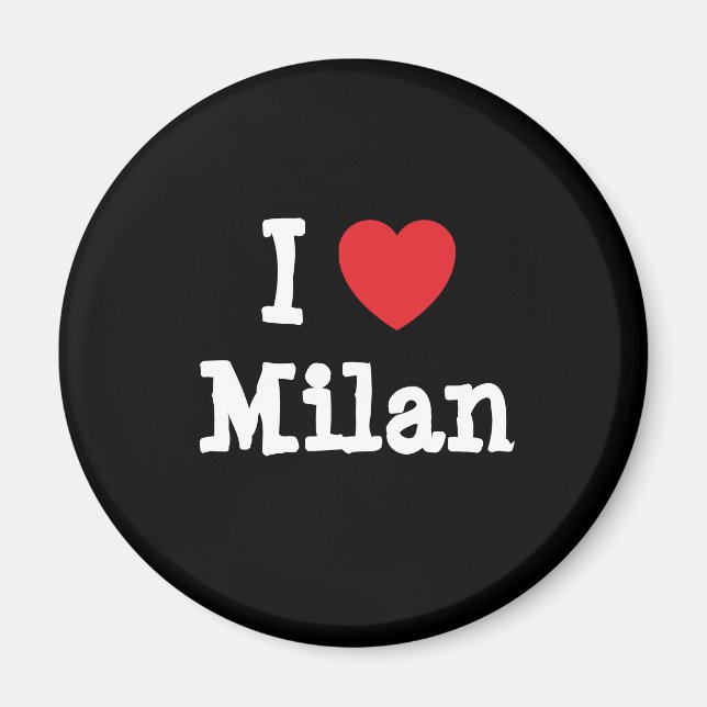 Aimant J'aime Milan coeur personnalisé personnalisée (Devant)