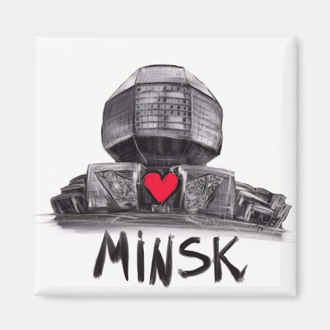 Aimant J'aime Minsk (Devant)
