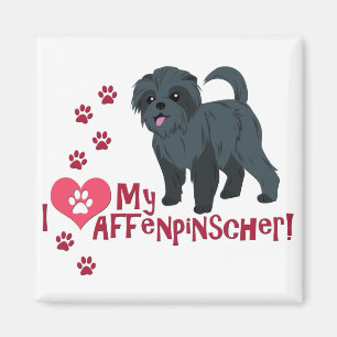 Aimant J'Aime Mon Affenpinscher !