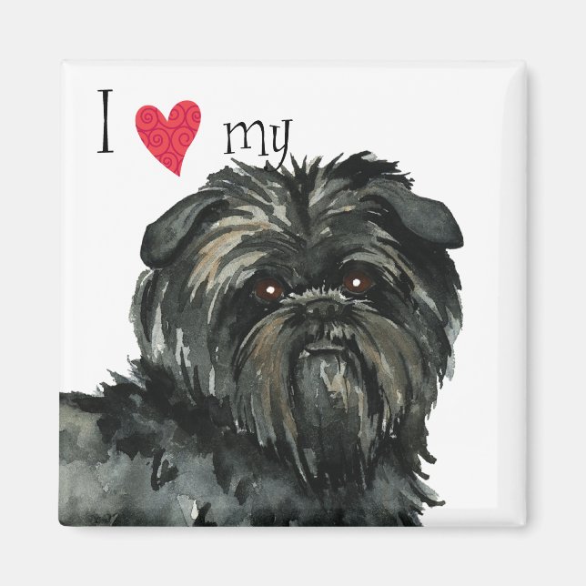 Aimant J'aime mon Affenpinscher (Devant)