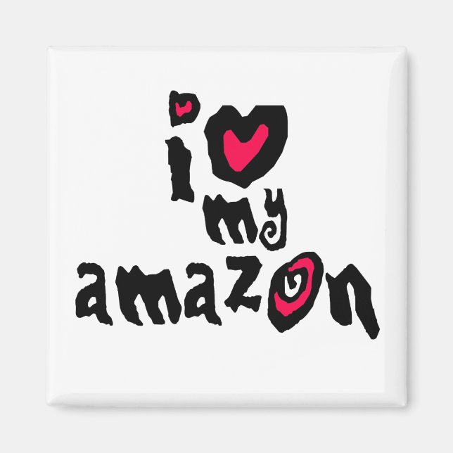 Aimant J'aime mon Amazon (Devant)