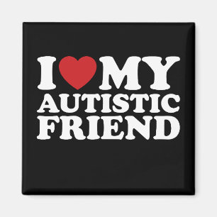 Aimant J'aime mon ami autiste Cœur autistique