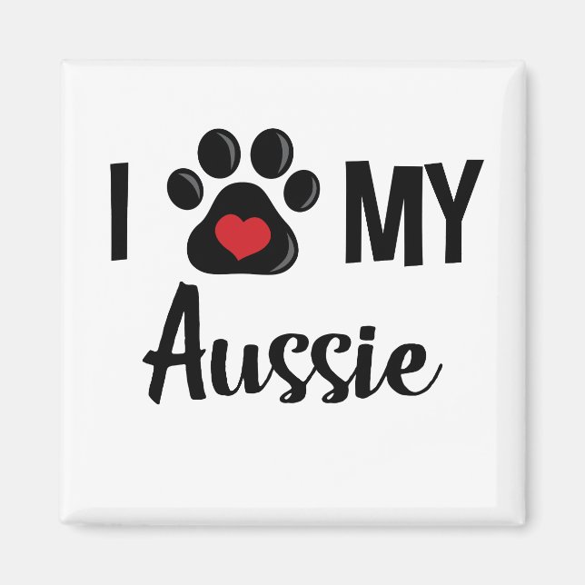 Aimant J'Aime Mon Aussie (Devant)