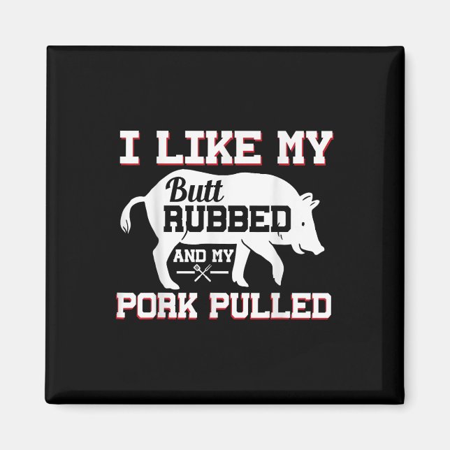 Aimant J'Aime Mon Beurre Rubbed Funny Grillades Barbecue  (Devant)