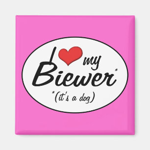 Aimant J'aime mon Biewer (c'est un chien)