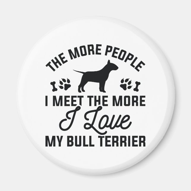 Aimant J'aime mon Bull Terrier (Devant)