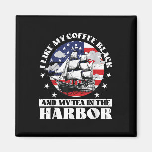 Aimant J'Aime Mon Café Noir Et Mon Thé Dans Le Port Nous
