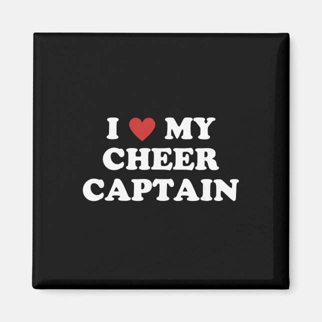 Aimant J'aime mon capitaine de cheerleading, maman et pap (Devant)