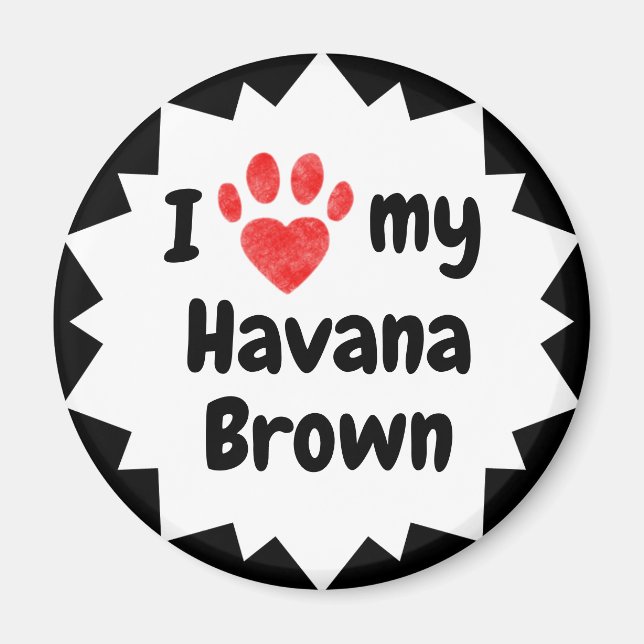 Aimant J'Aime Mon Chat Brown Havana (Devant)