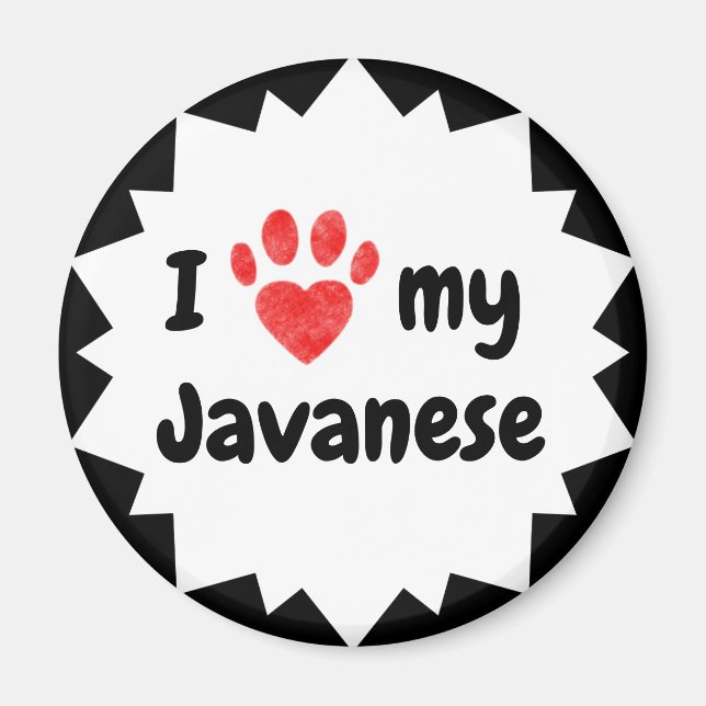 Aimant J'Aime Mon Chat Javanais (Devant)