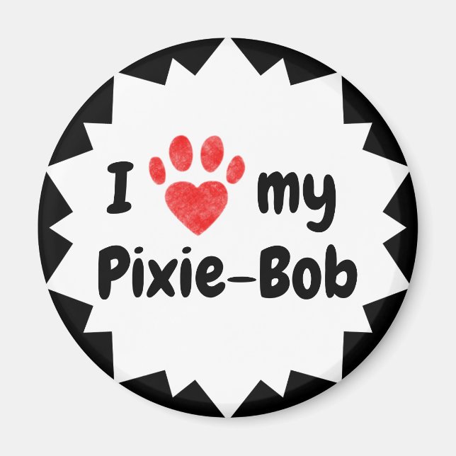 Aimant J'Aime Mon Chat Pixie-Bob (Devant)