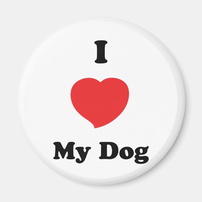 Aimant J'AIME mon chien (Devant)