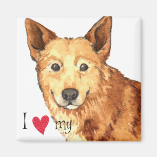 Aimant J'aime mon chien canadien