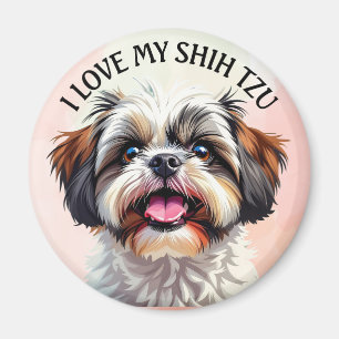 Aimant J'Aime Mon Chien Chien Chien Chien Chien Tzu Chien