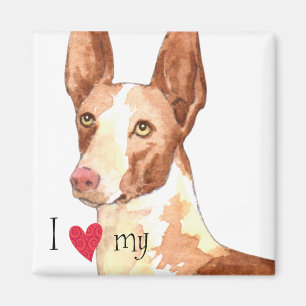 Aimant J'aime mon chien d'Ibizan