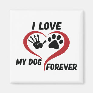 Aimant J'aime mon chien jeter l'oreiller