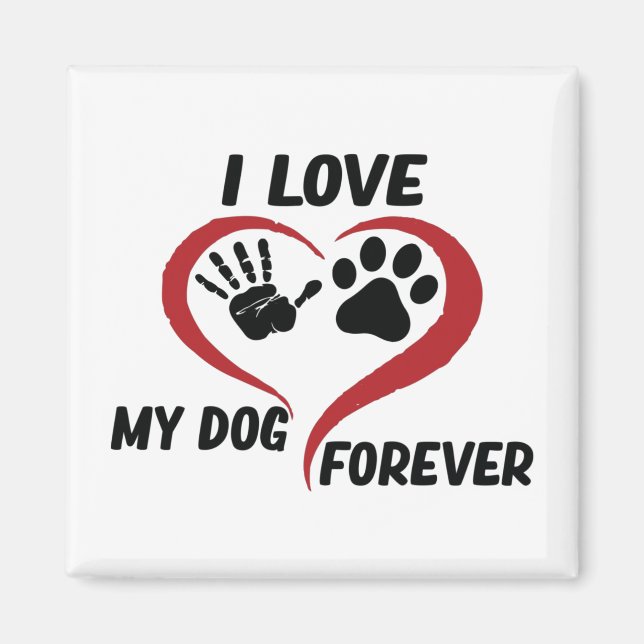Aimant J'aime mon chien jeter l'oreiller (Devant)