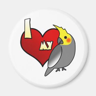 Aimant J'aime mon Cockatiel