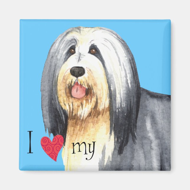 Aimant J'aime mon collie barrée (Devant)