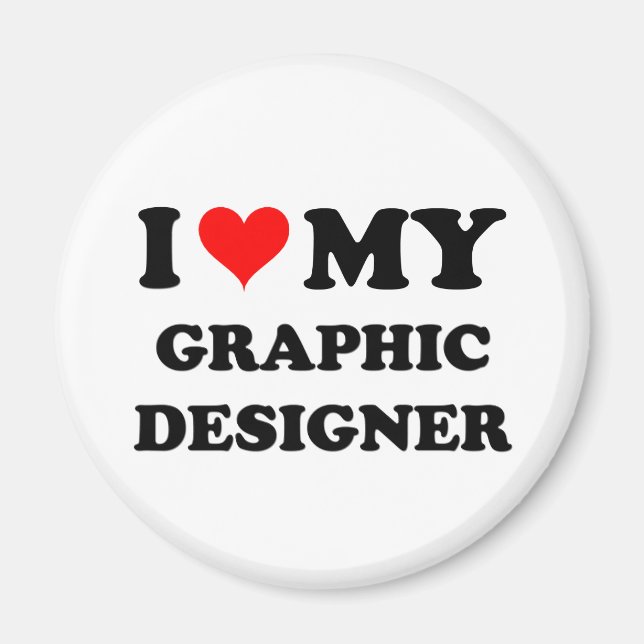 Aimant J'aime mon concepteur graphique (Devant)
