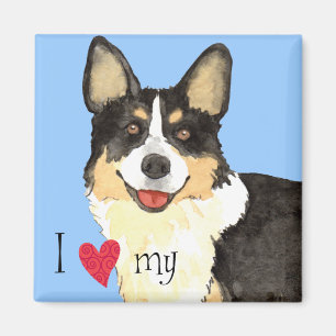 Aimant J'aime mon Corgi gallois Cardigan
