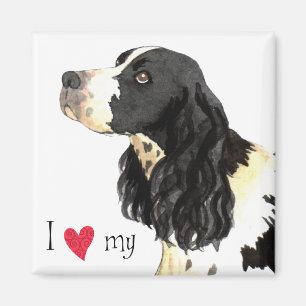 Aimant J'aime mon épagneul de springer anglais