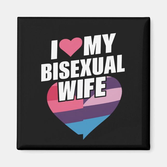 Aimant J'aime mon épouse bisexuelle Fierté Bi Drapeau Bis (Devant)