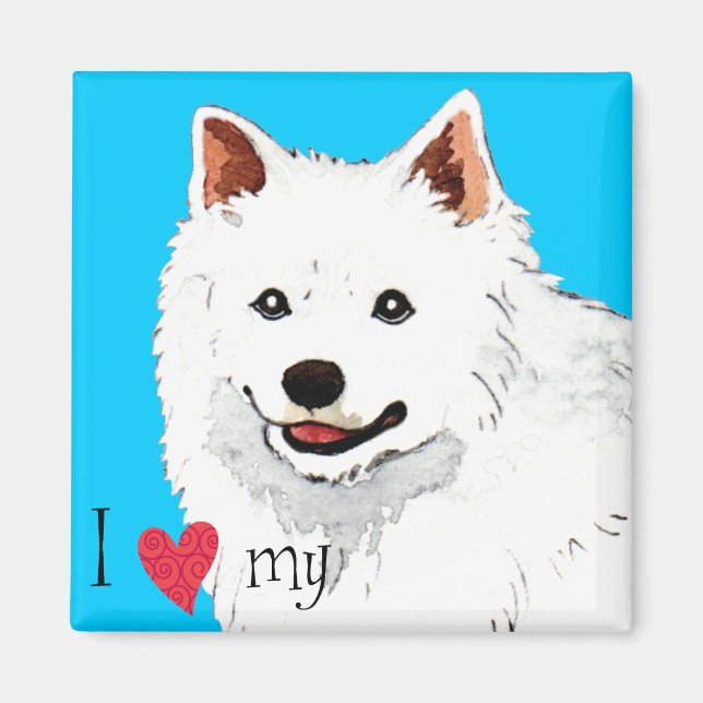 Aimant J'aime mon Eskie (Devant)