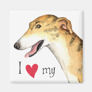 Aimant J'aime mon Greyhound